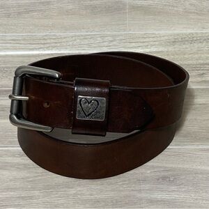 Levi's / Ladies Brown Leather Belt with Silver Embossed Detail Size L (30-34)